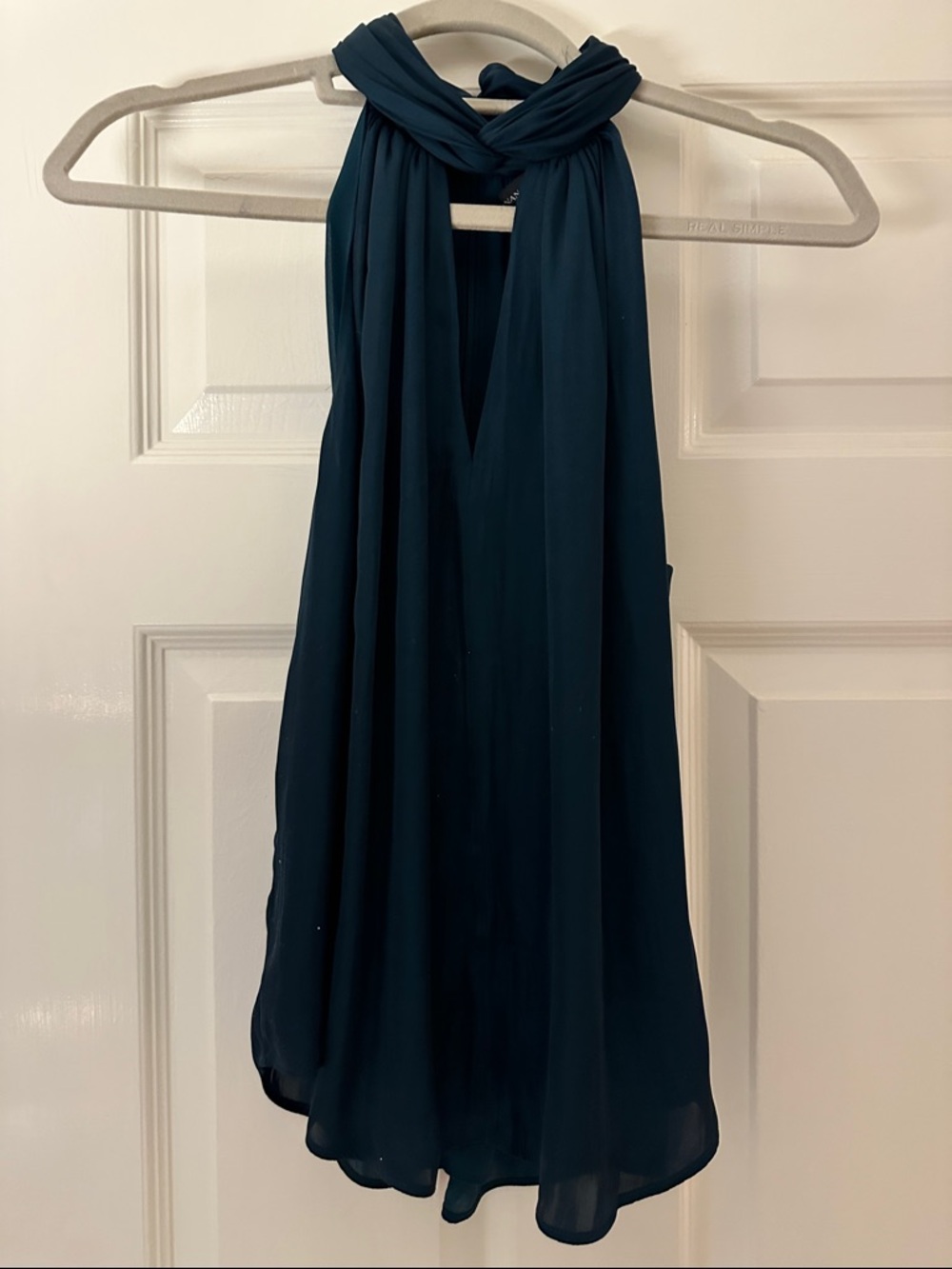 Twisted Halter Neck Sleeveless Top in Deep Teal